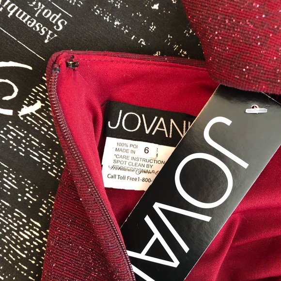 NEW JOVANI SZ 6 BURGUNDY SHIMMER LACE UP FORMAL COCKTAIL DRESS - Picture 13 of 15